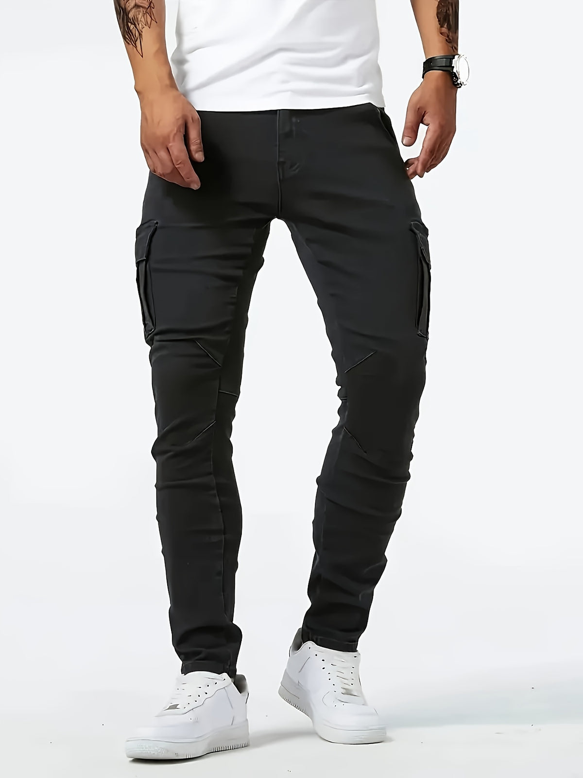 Jean slim extensible noir pour homme – Denim toutes saisons inspiré des vêtements de travail