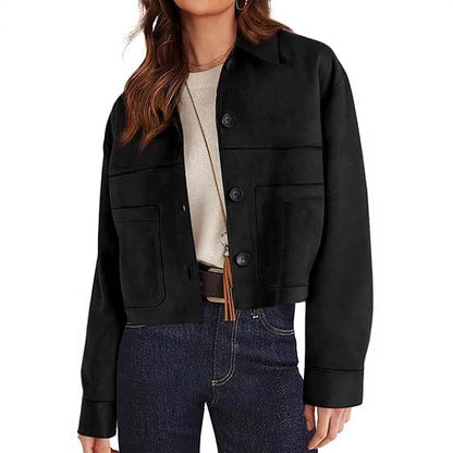 Blouson court femme en simili-daim – Style léger pour les trajets quotidiens