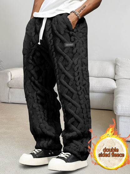 Men’s Fleece-Lined Lounge Pants – Warm Drawstring Winter Comfort