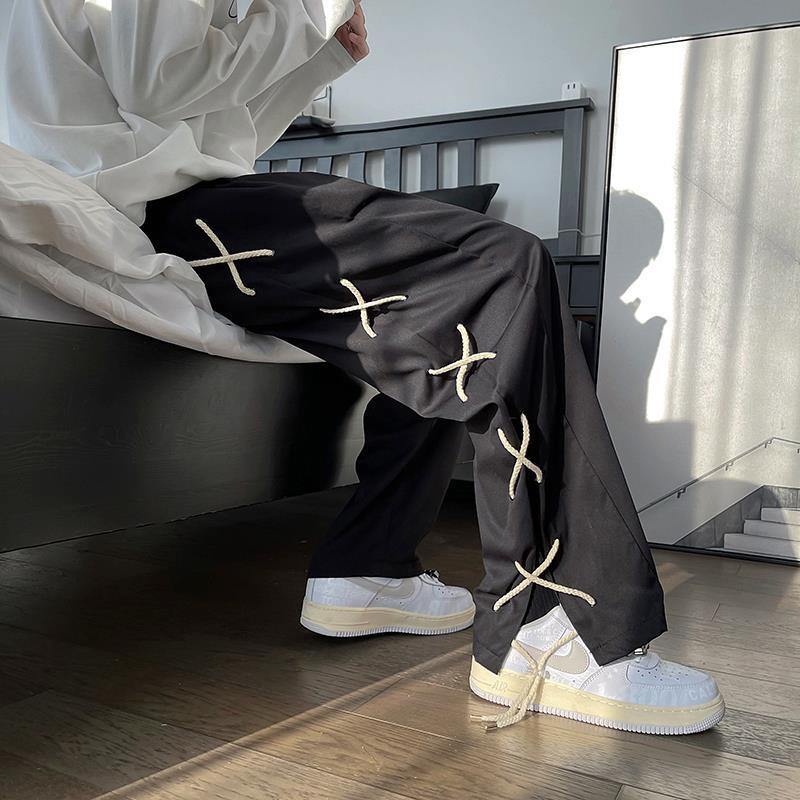 Pantalon de jogging patchwork pour homme – Pantalon décontracté style streetwear vintage