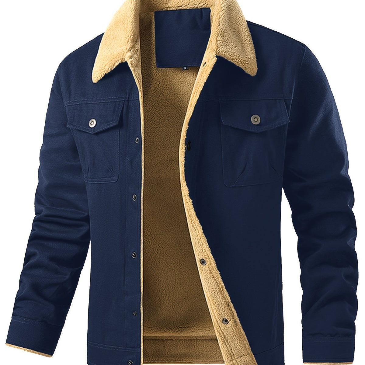 Men’s Fleece-Lined Workwear Jacket – Sherpa Collar Coat