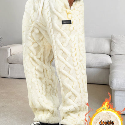 Men’s Fleece-Lined Lounge Pants – Warm Drawstring Winter Comfort