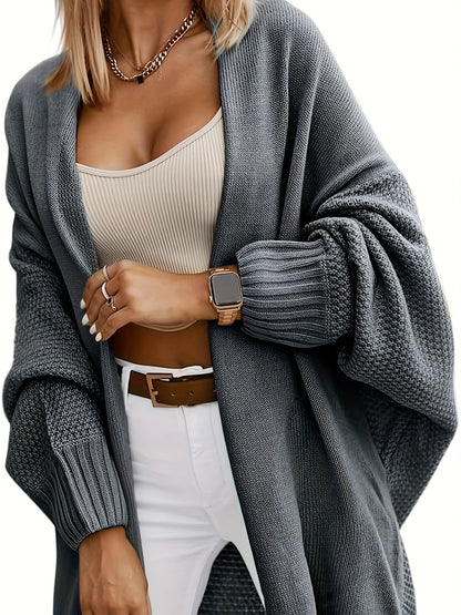 Cardigan Tricot Femme Oversize – Manches Chauve-souris Ouvertes