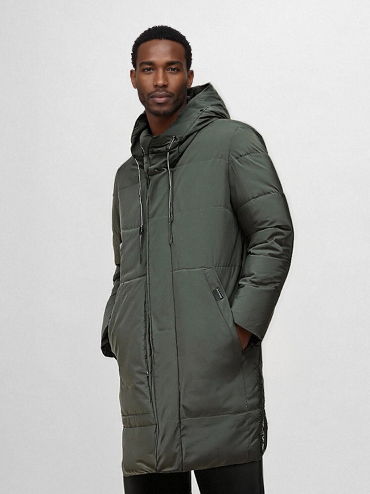 Men’s Hooded Puffer Jacket – Thick Warm Outdoor Coat
