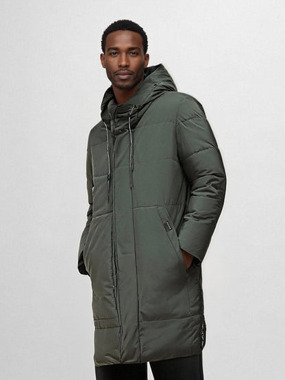 Men’s Hooded Puffer Jacket – Thick Warm Outdoor Coat