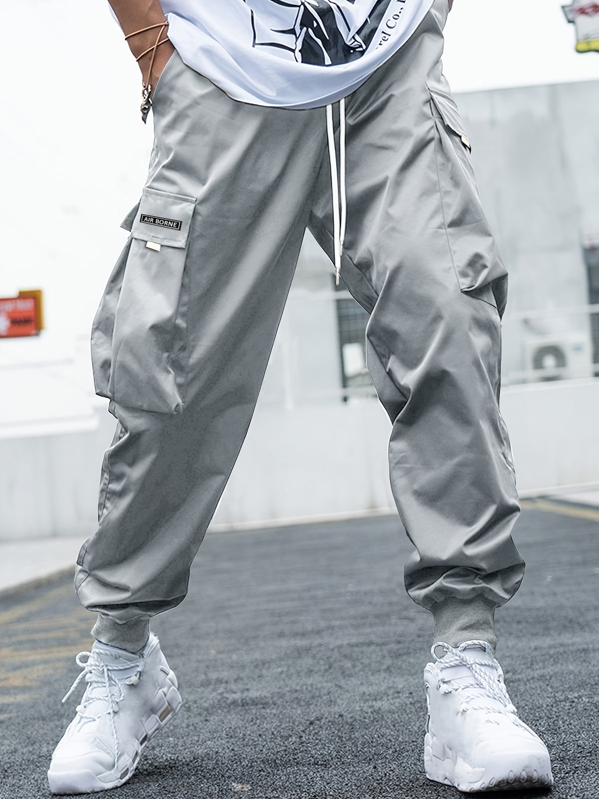 Loom & Soul™ Pantalon cargo pour homme – Pantalon de survêtement style hip-hop avec cordon de serrage et multiples poches