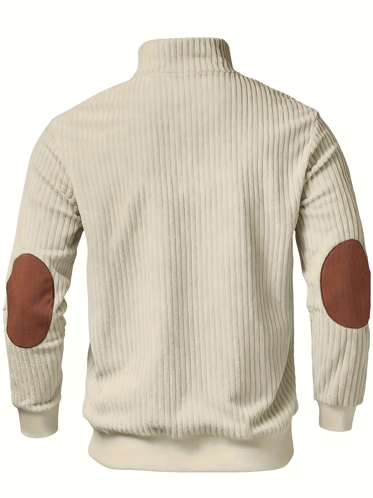 Pull Homme Demi-Zip Col Droit – Sweat Rétro Chaud et Côtelé