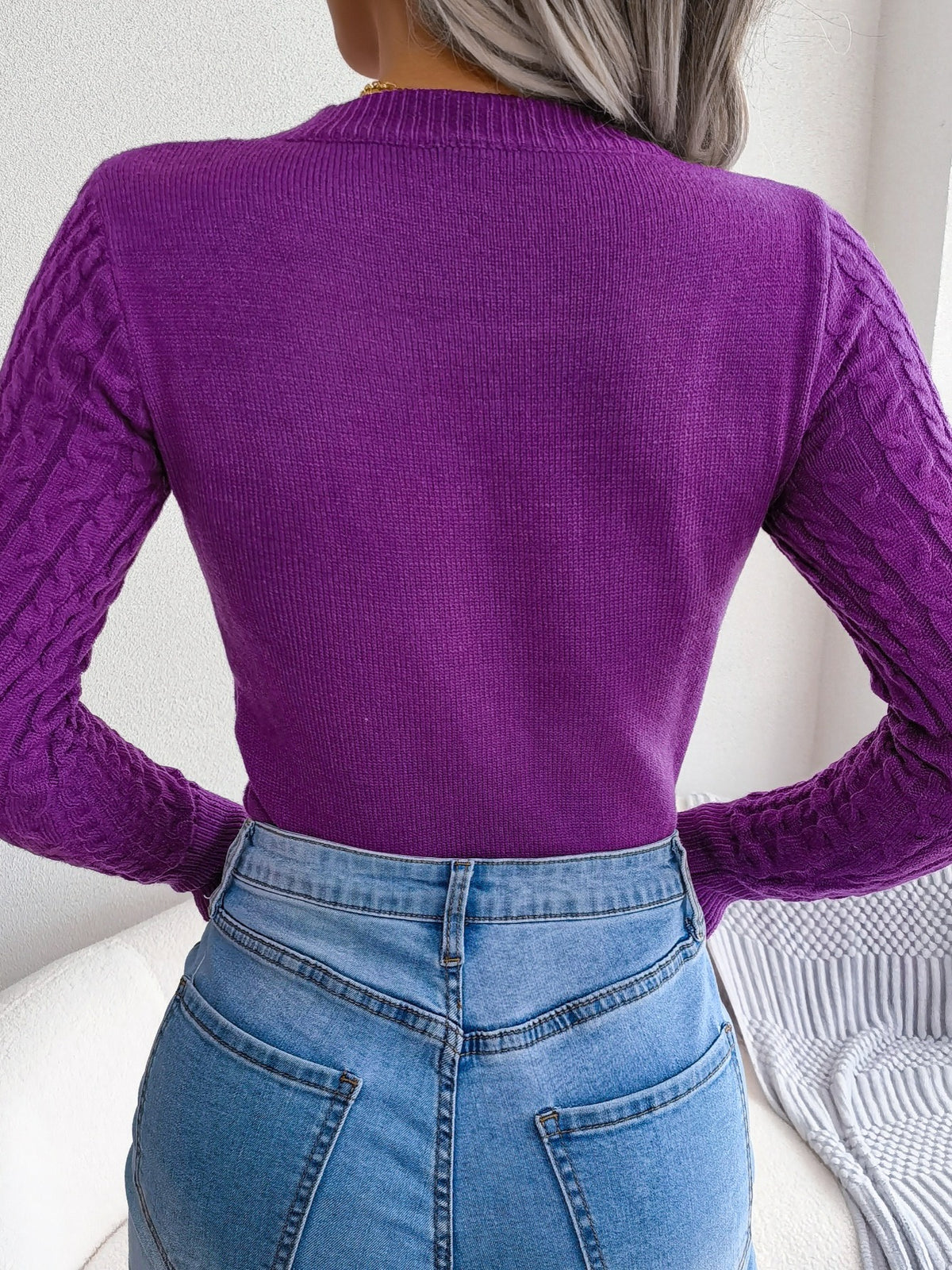Women’s Hollow-Out Knit Sweater – Sexy Slim-Fit Pullover Top