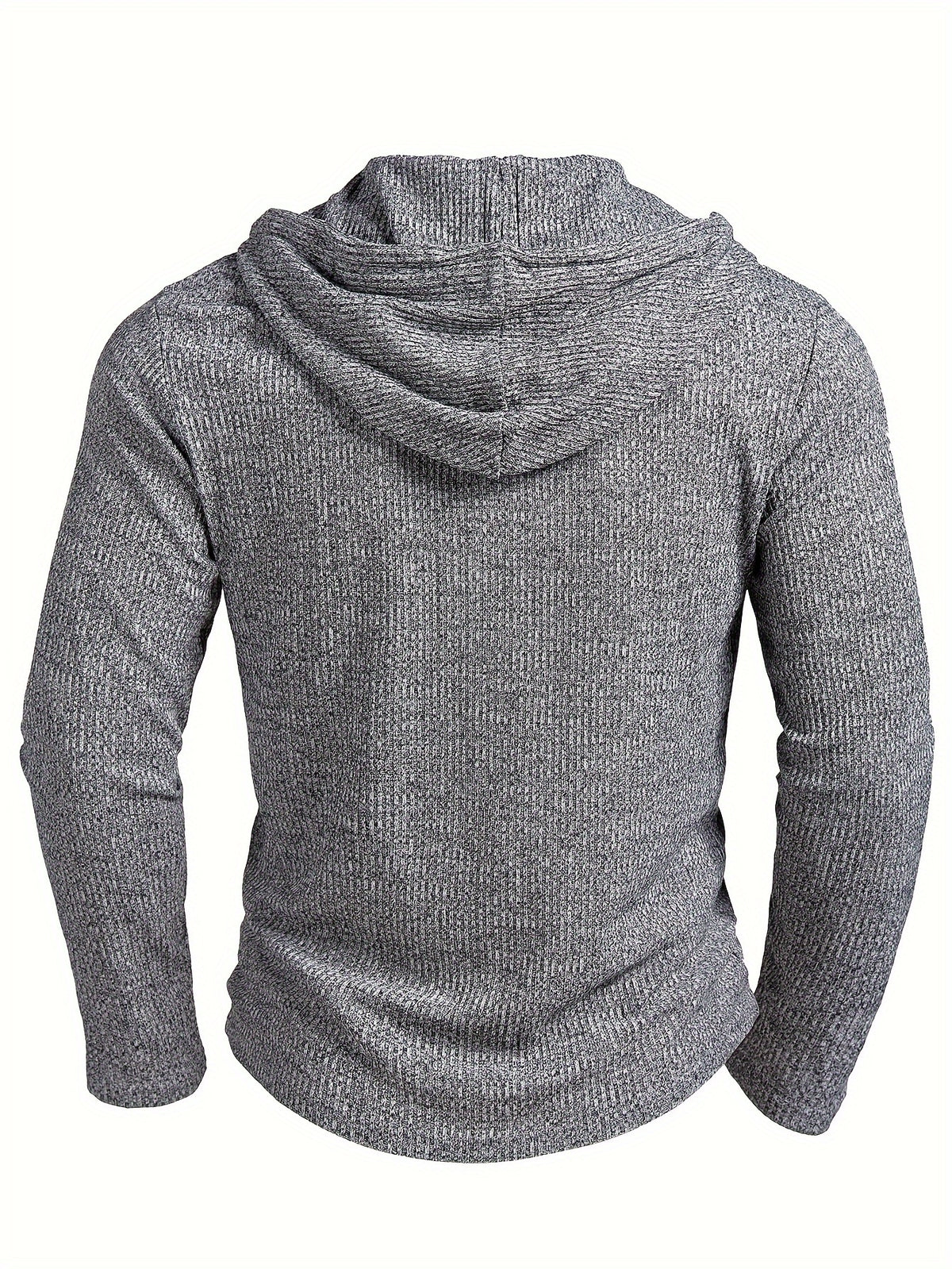 Chemisier Henley côtelé pour homme – Haut tricoté doux à manches longues pour l'automne