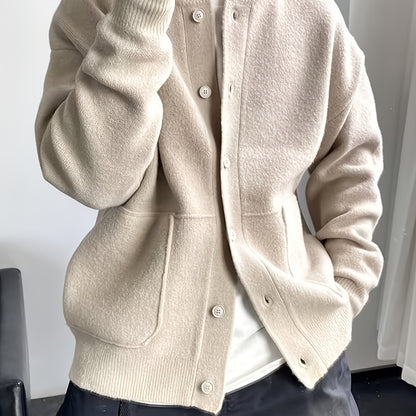 Gilet épais en maille pour homme – Veste pull chaude boutonnée