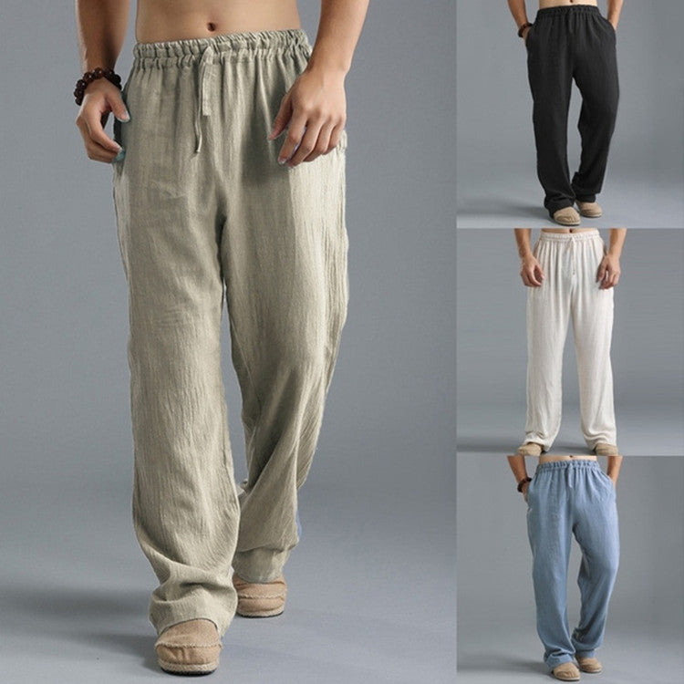 Men’s Breathable Linen Pants – Loose Fit Casual Sports Trousers