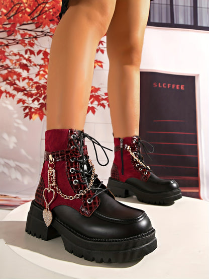 Bottes plateforme épaisses pour femmes – Bottines gothiques à talons hauts