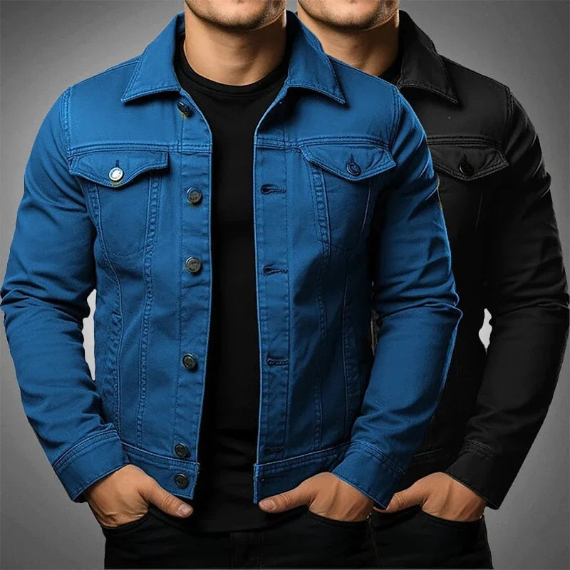 Men’s Denim Workwear Jacket – Heavy Cotton Casual Tooling Coat