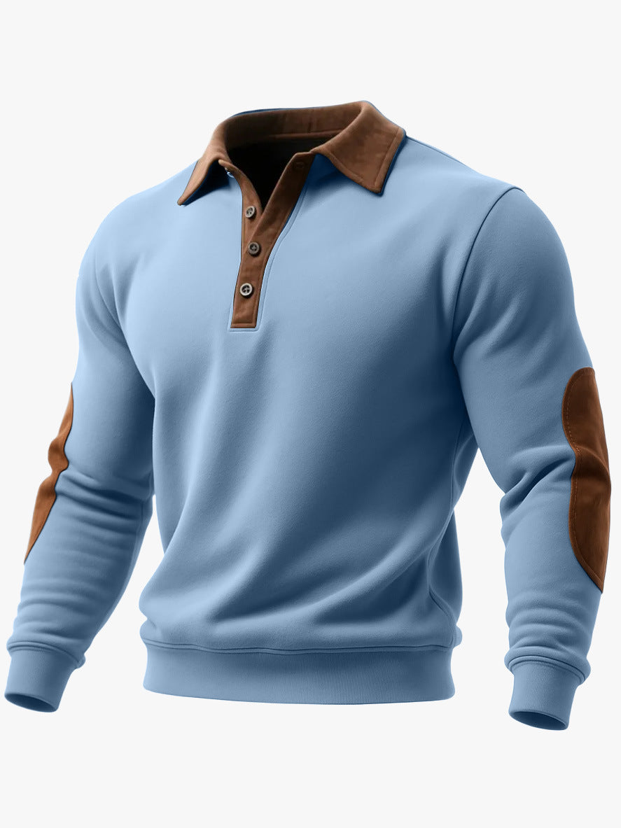 Men’s Ethnic Style 3D Printed Half-Zip Pullover – Casual Loose Long Sleeve