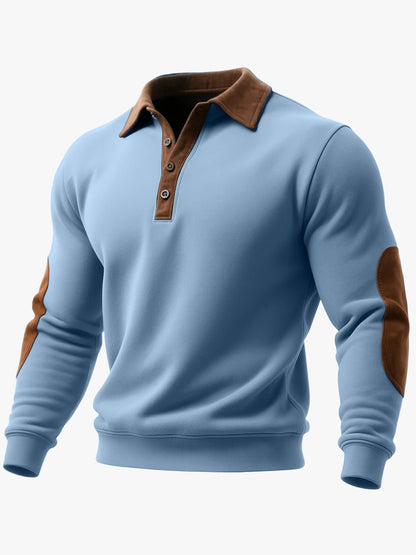 Men’s Ethnic Style 3D Printed Half-Zip Pullover – Casual Loose Long Sleeve