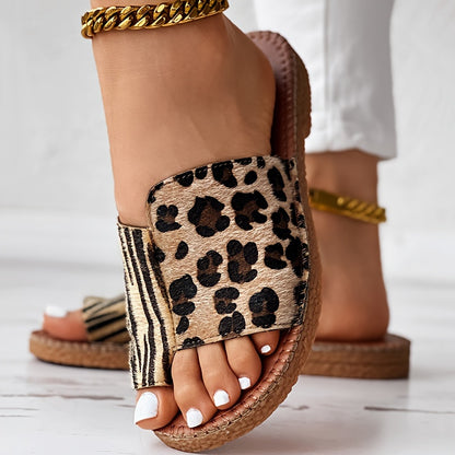 Zebra Leopard Print Flip Flops – Bold Pattern Toe Post Sandals