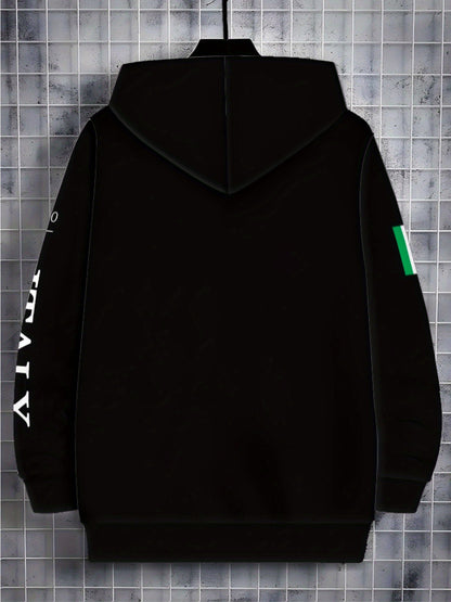 Loom & Soul Men’s Italian Stripe Zip Hoodie – Lightweight Fall Sweatshirt