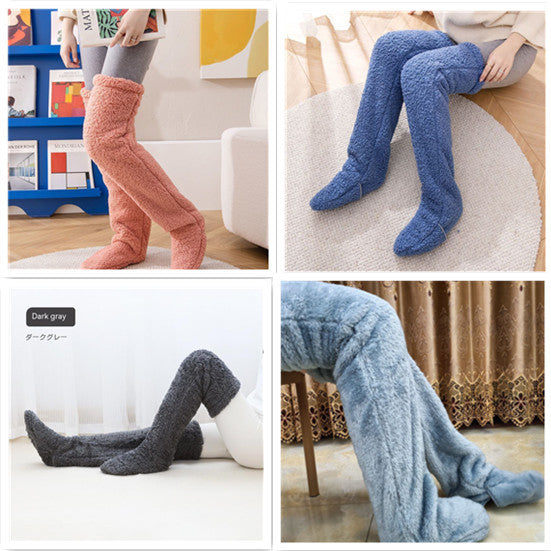 Loom & Soul™ Over-Knee Fuzzy Long Socks – Unisex Winter Warm Sleeping & Home Stockings