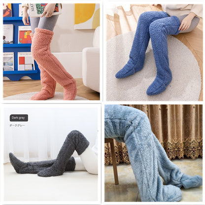 Loom & Soul™ Over-Knee Fuzzy Long Socks – Unisex Winter Warm Sleeping & Home Stockings