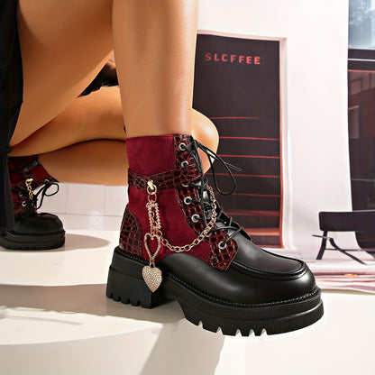 Bottes plateforme épaisses pour femmes – Bottines gothiques à talons hauts
