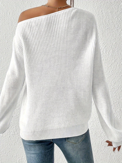 Chandail asymétrique pour femme – Pull élégant printemps/automne