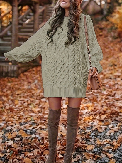 Pull Vika femme – Col rond ample en maille mi-longue