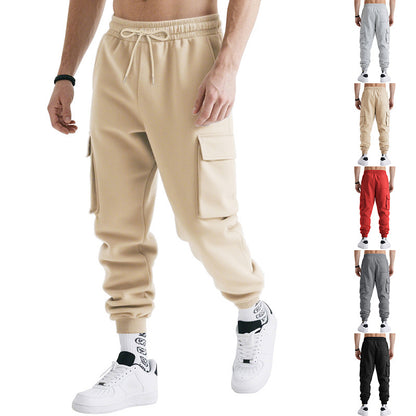 Men’s Multi-Pocket Workwear Trousers – Loose Fit Casual Sports Pants