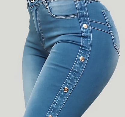 Jeans évasés taille haute pour femme – Denim élégant à jambes larges et extensibles