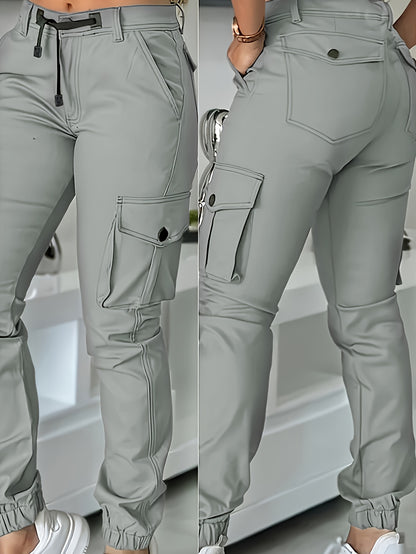 Pantalon Cargo Taille Haute Femme – Pantalon de Travail Élégant Toutes Saisons