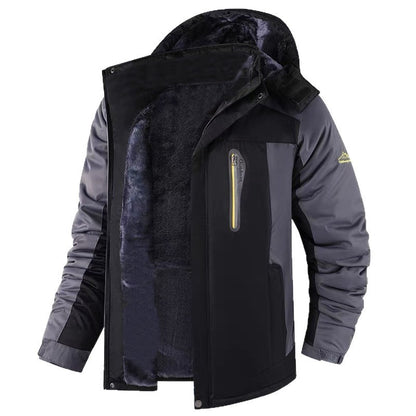 Manteau en molleton mi-long pour homme – Vêtement d'extérieur décontracté épais pour l'hiver