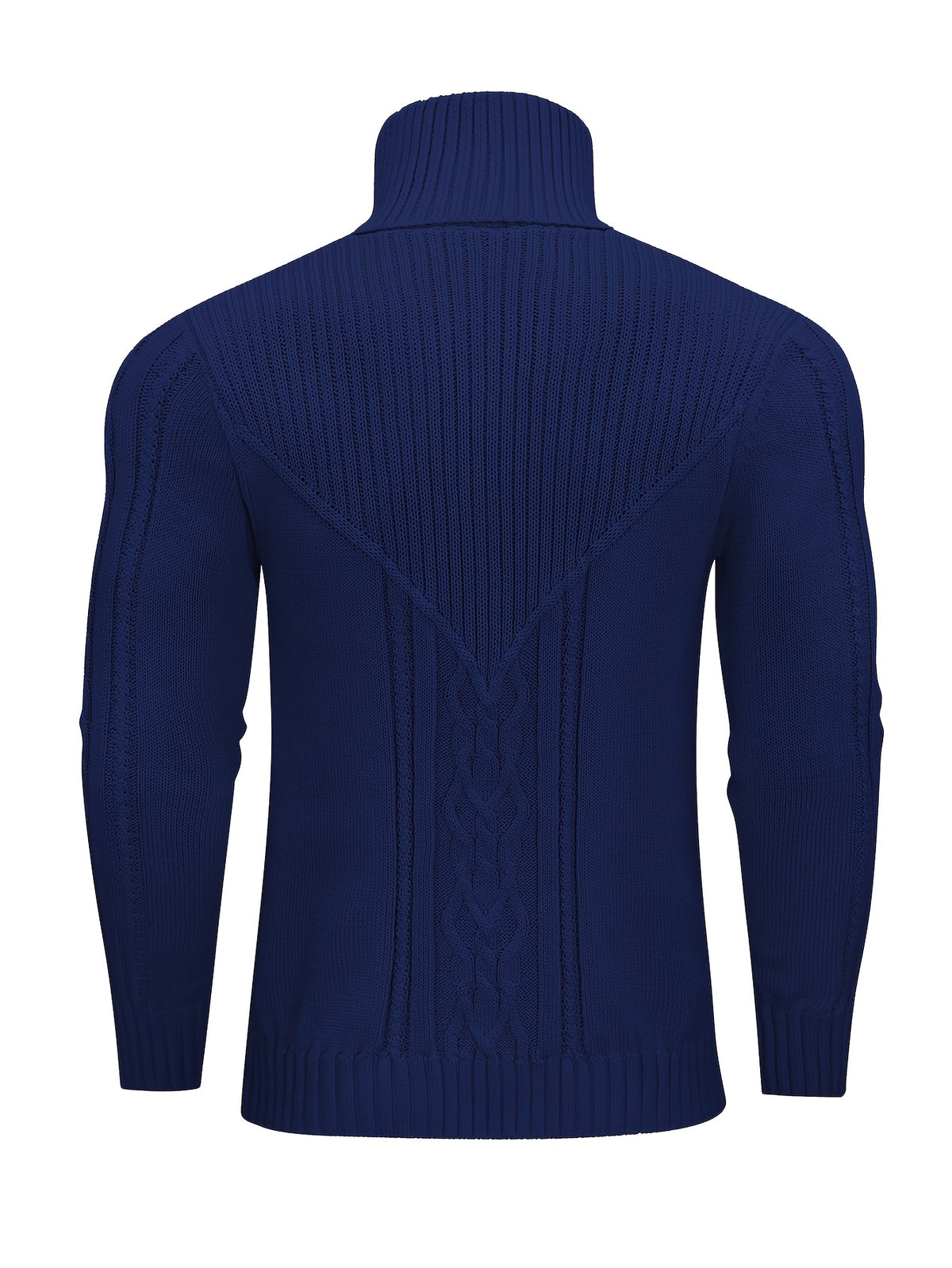 Suéter de cuello alto trenzado vintage para hombre – Jersey de punto clásico