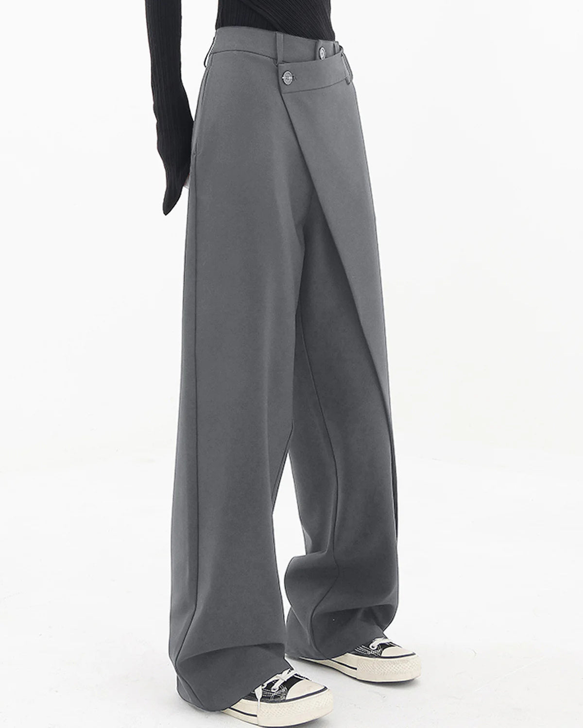 Loom & Soul™ Irregular Wide-Leg Pants – Women’s High-Waist Loose Trousers