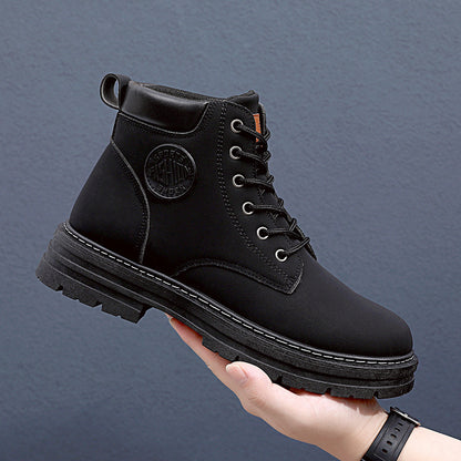 Loom & Soul™ Men’s Martin Boots – Waterproof Chunky Winter Ankle Boots with Anti-Slip Rubber Sole
