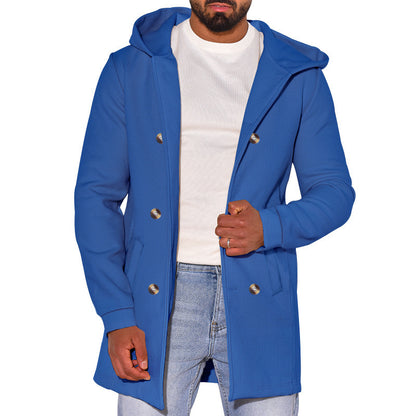 Trench-coat en laine slim pour homme avec capuche – Un style polyvalent pour toutes les saisons