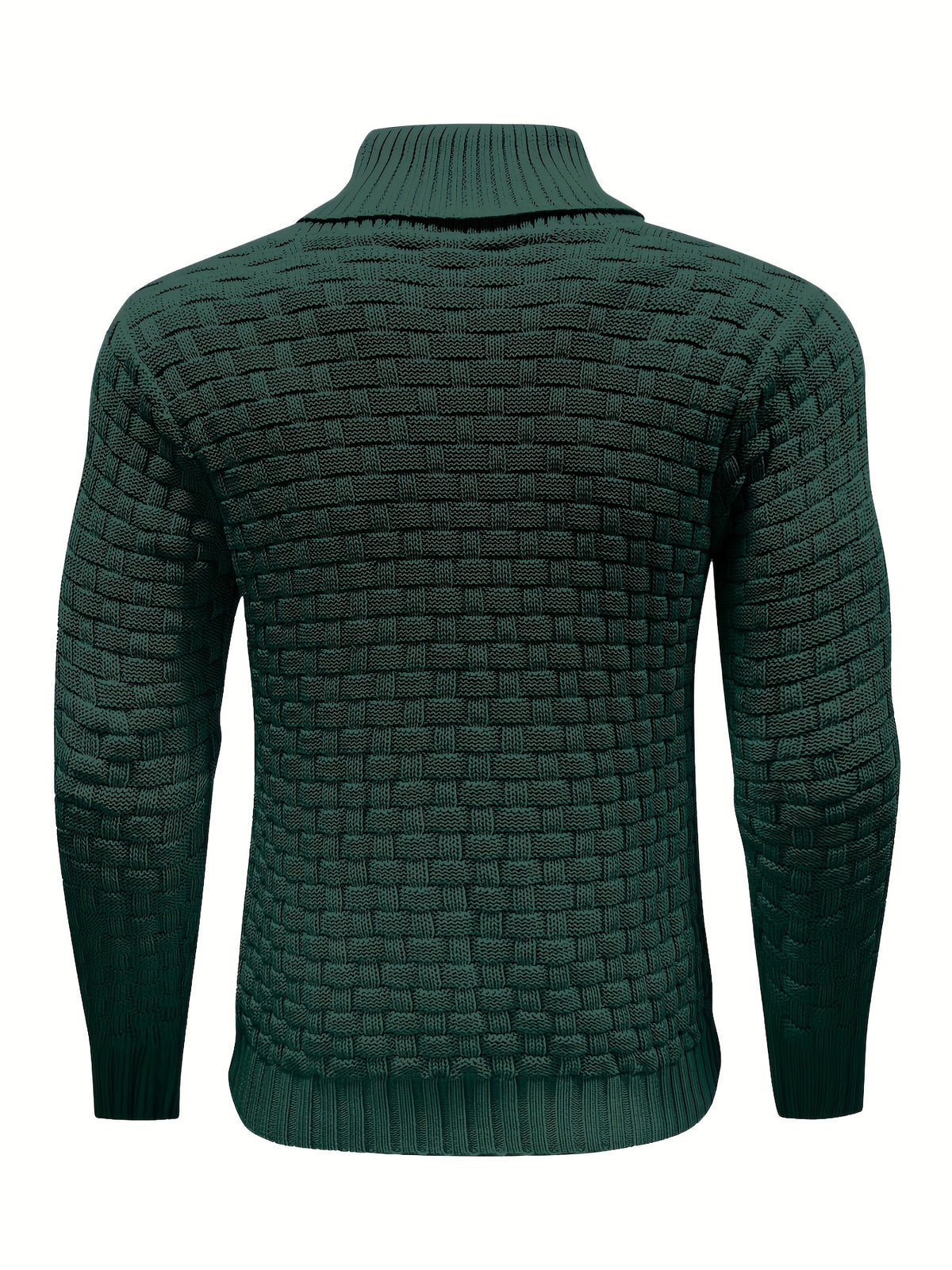 Pull en tricot gaufré pour homme – Grande élasticité avec col à revers