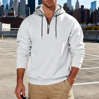 Haut à capuche pour homme avec col montant – Sweat décontracté de luxe pour les trajets quotidiens