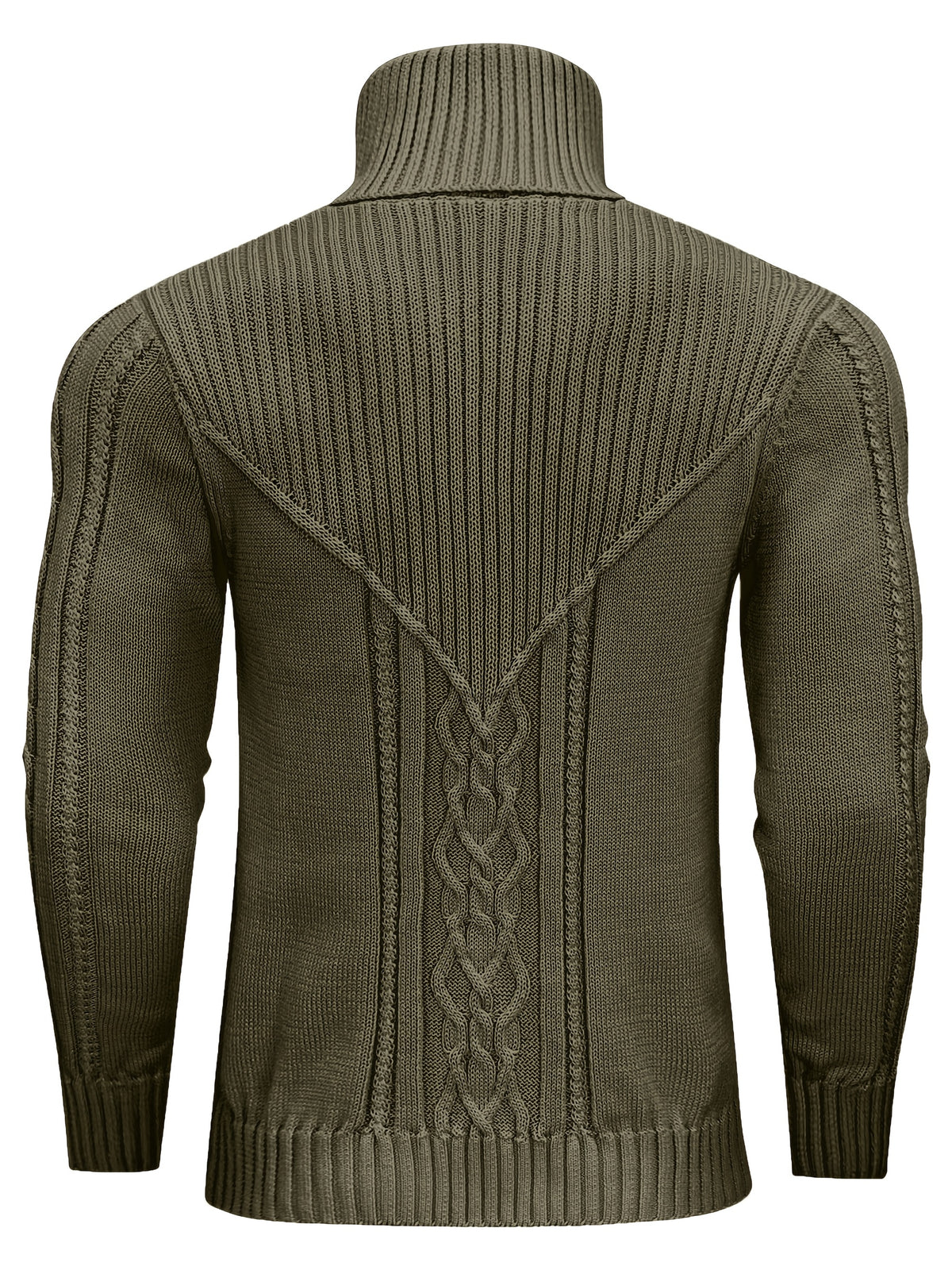 Suéter de cuello alto trenzado vintage para hombre – Jersey de punto clásico