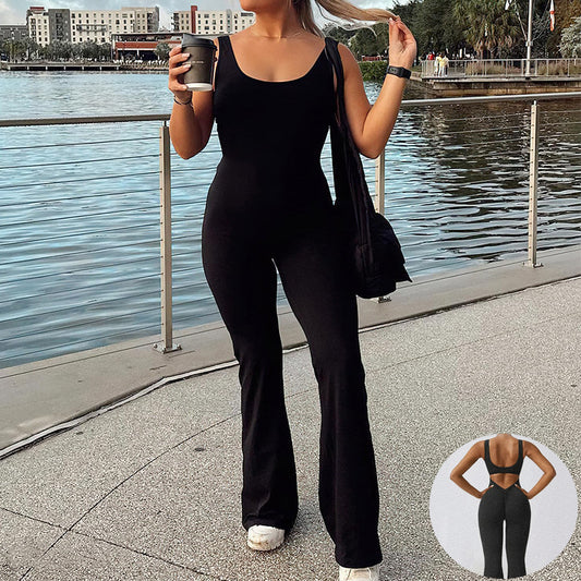 Women’s Slim Fit Backless Yoga Jumpsuit – Sculpting Activewear