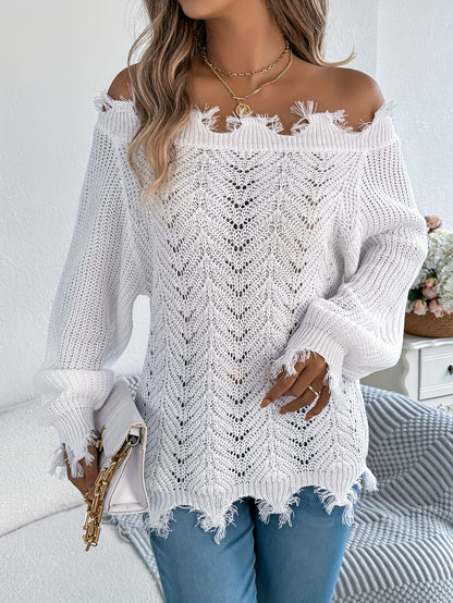 Pull tricoté femme épaules dénudées – Chic pour l'automne/hiver