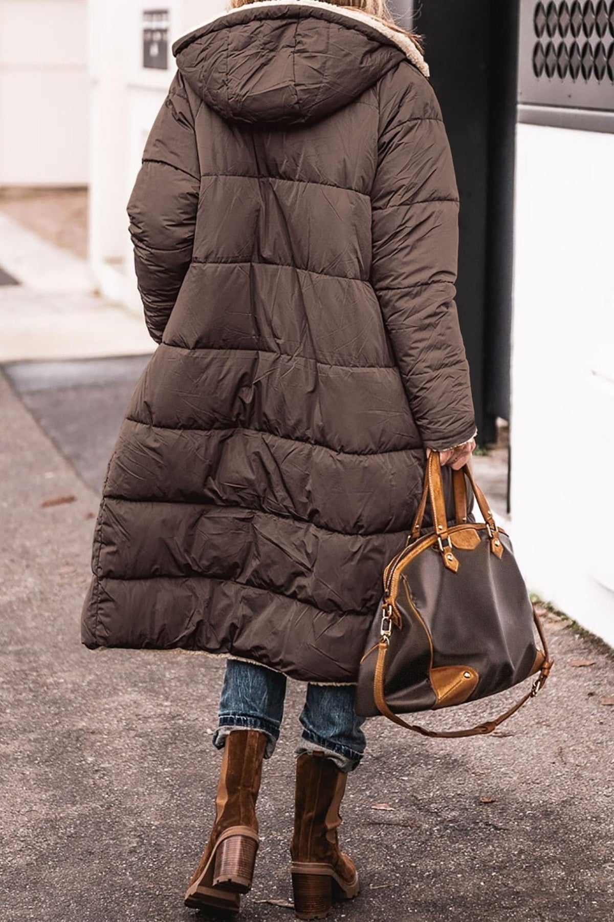 Manteau long Street Chic™ Loom & Soul — Veste mi-longue en mélange de coton pour femme avec poches | Élégante, confortable et confiante
