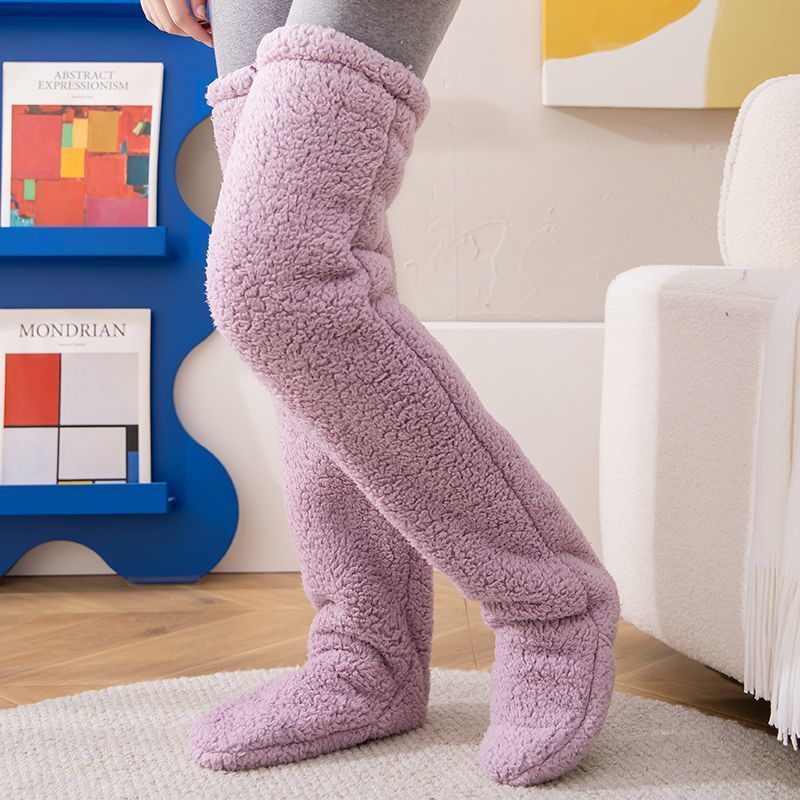 Loom & Soul™ Over-Knee Fuzzy Long Socks – Unisex Winter Warm Sleeping & Home Stockings