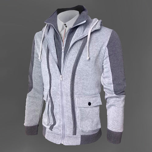 Cardigan à capuche en coton Loom & Soul pour homme – Veste zippée coupe slim pour le printemps