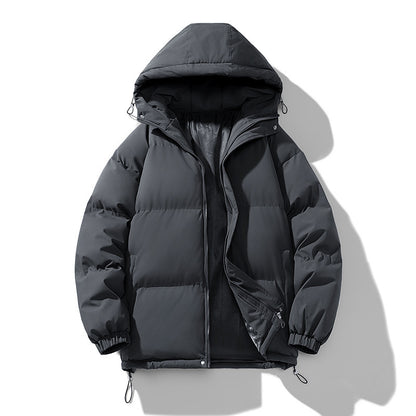 Loom & Soul™ Manteau à capuche d'hiver pour homme – Veste zippée rembourrée en coton épais pour la chaleur et le style au quotidien