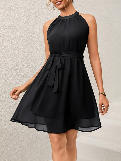 Robe Crayon Élégante Ceinturée – Robe Midi Classique Couleur Unie