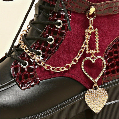 Bottes plateforme épaisses pour femmes – Bottines gothiques à talons hauts