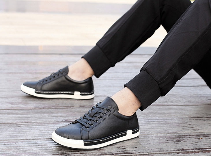 Chaussures homme artisanales Loom & Soul – Baskets basses à lacets, talon plat, semelle antidérapante en caoutchouc, intérieur en PU et semelle intérieure amortie