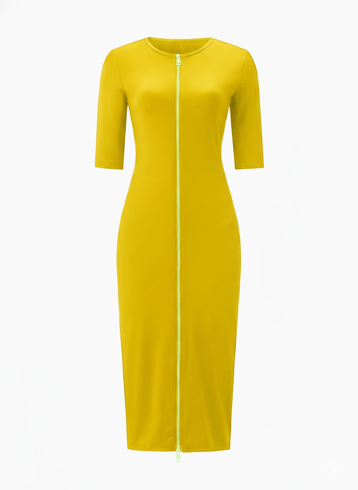 Robe midi moulante à encolure bateau – Robe élégante à manches courtes et coupe ajustée