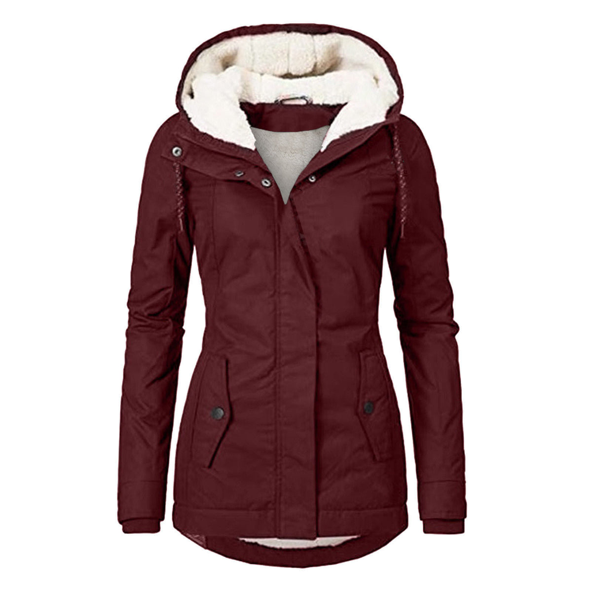 Loom & Soul™ Veste polaire à capuche confortable – Manteau d'hiver chaud zippé pour femme avec poches et doublure en fausse fourrure
