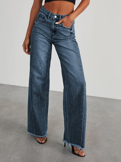 Jean taille haute ample pour femme – Denim décontracté extensible
