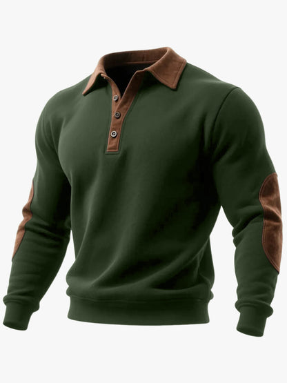 Men’s Ethnic Style 3D Printed Half-Zip Pullover – Casual Loose Long Sleeve